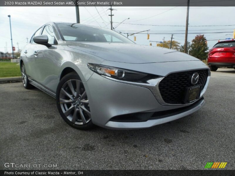 Sonic Silver Metallic / Black 2020 Mazda MAZDA3 Select Sedan AWD
