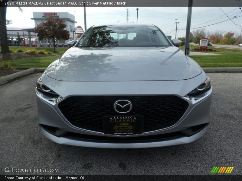 Sonic Silver Metallic / Black 2020 Mazda MAZDA3 Select Sedan AWD