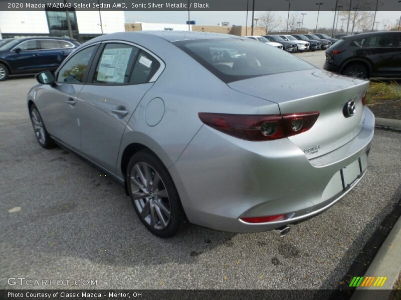 Sonic Silver Metallic / Black 2020 Mazda MAZDA3 Select Sedan AWD