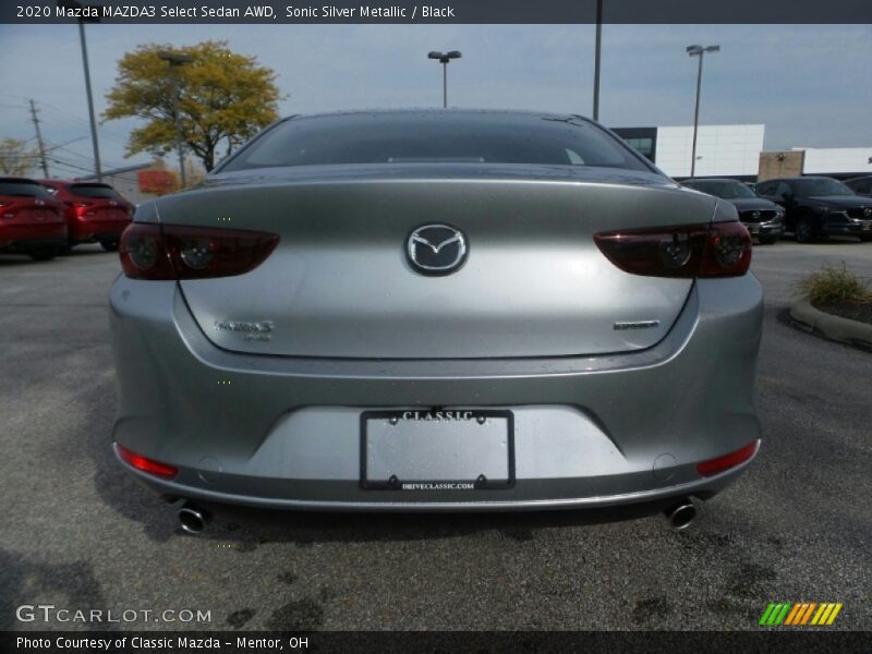 Sonic Silver Metallic / Black 2020 Mazda MAZDA3 Select Sedan AWD