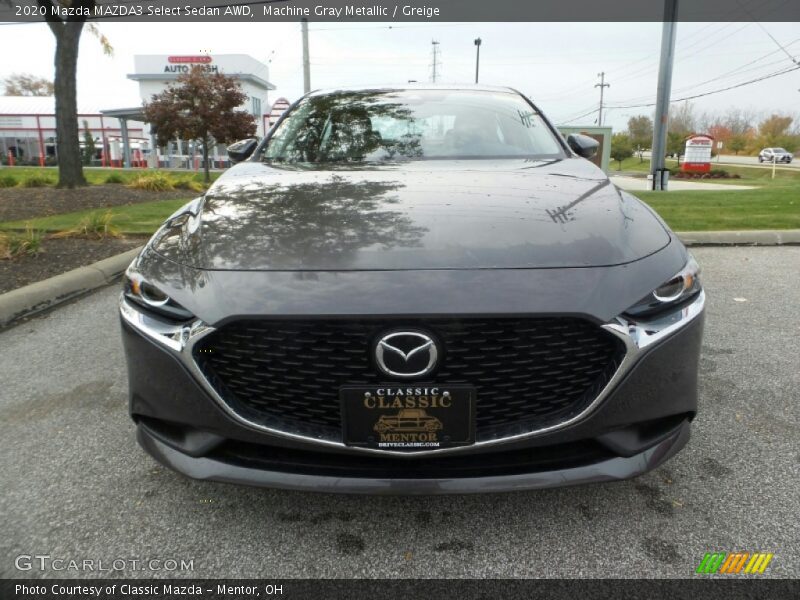 Machine Gray Metallic / Greige 2020 Mazda MAZDA3 Select Sedan AWD