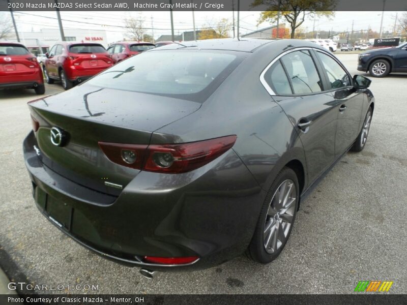 Machine Gray Metallic / Greige 2020 Mazda MAZDA3 Select Sedan AWD