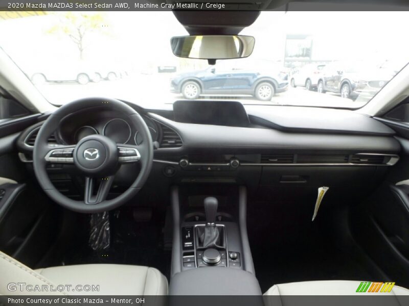 Machine Gray Metallic / Greige 2020 Mazda MAZDA3 Select Sedan AWD