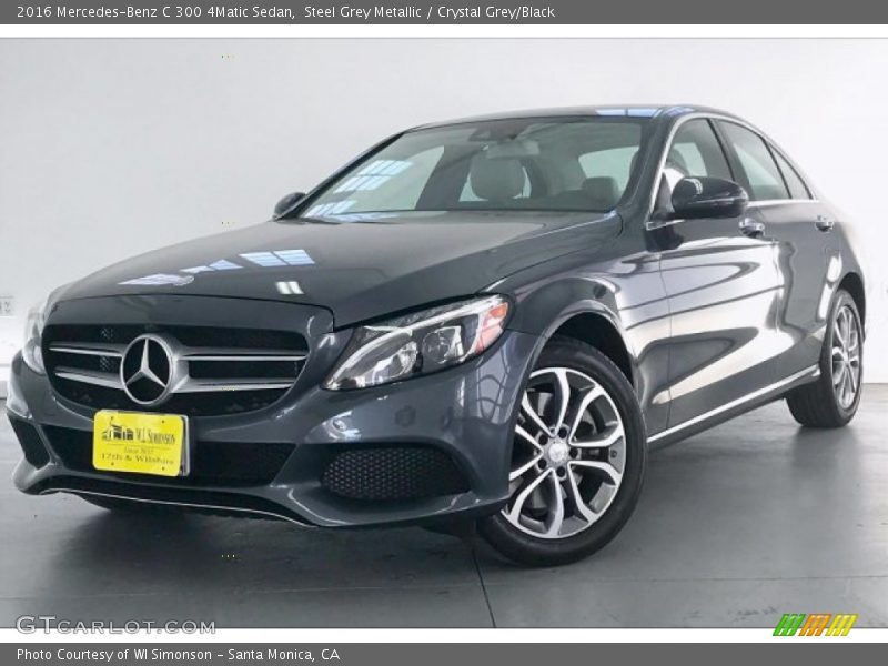 Steel Grey Metallic / Crystal Grey/Black 2016 Mercedes-Benz C 300 4Matic Sedan