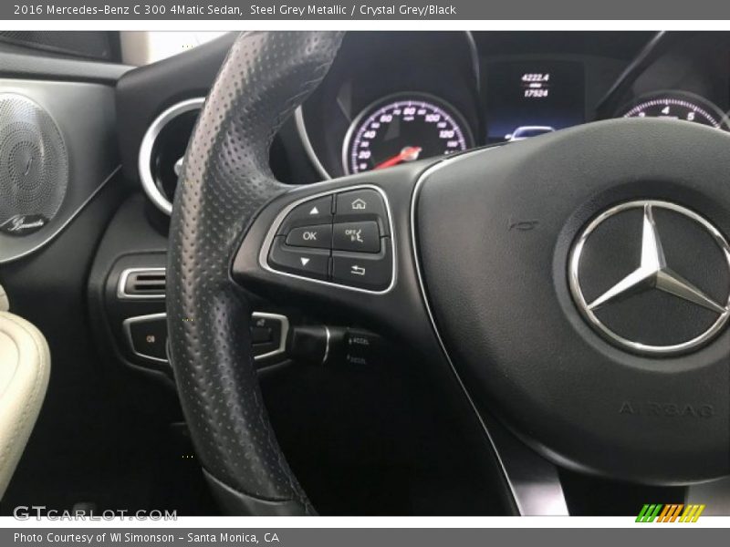 Steel Grey Metallic / Crystal Grey/Black 2016 Mercedes-Benz C 300 4Matic Sedan
