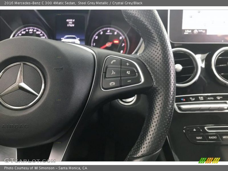 Steel Grey Metallic / Crystal Grey/Black 2016 Mercedes-Benz C 300 4Matic Sedan