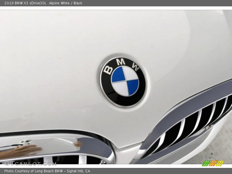 Alpine White / Black 2019 BMW X3 sDrive30i