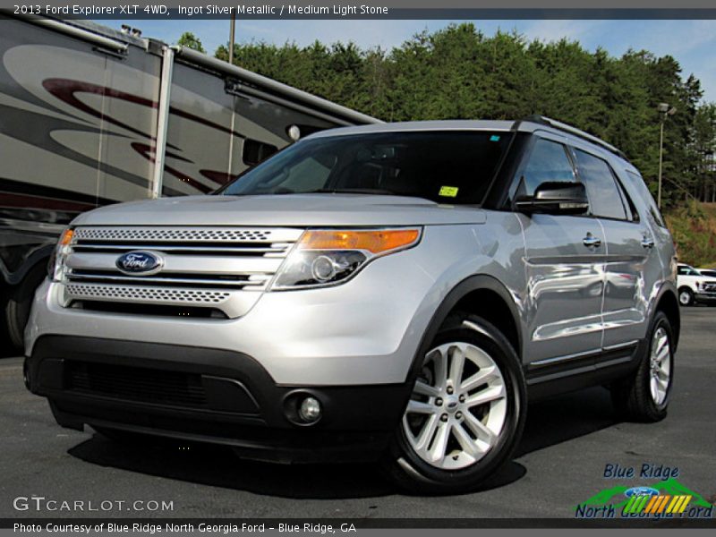 Ingot Silver Metallic / Medium Light Stone 2013 Ford Explorer XLT 4WD