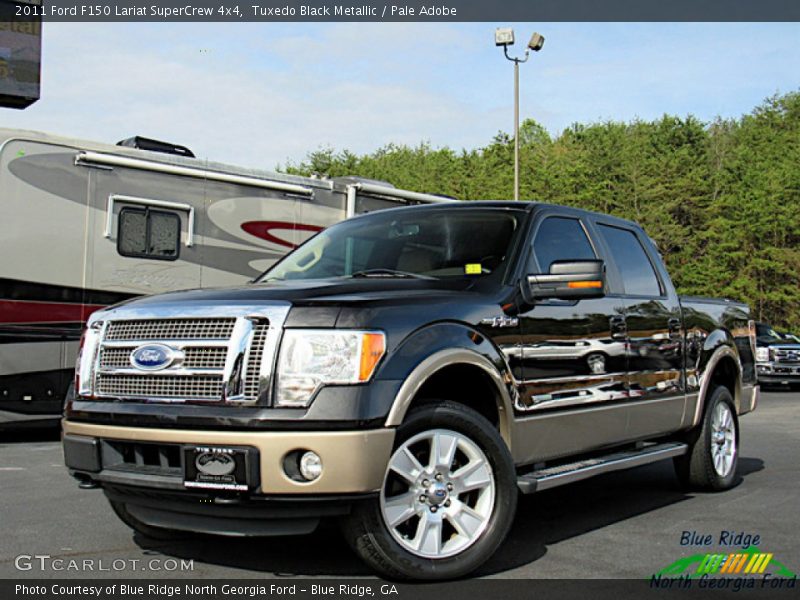 Tuxedo Black Metallic / Pale Adobe 2011 Ford F150 Lariat SuperCrew 4x4