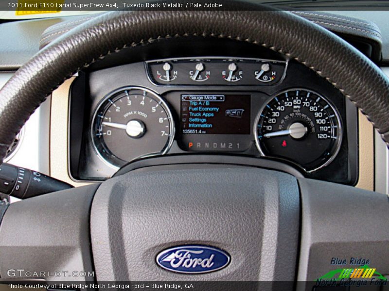 Tuxedo Black Metallic / Pale Adobe 2011 Ford F150 Lariat SuperCrew 4x4