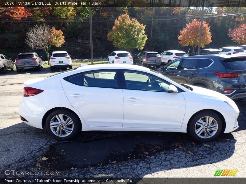 Quartz White Pearl / Black 2020 Hyundai Elantra SEL