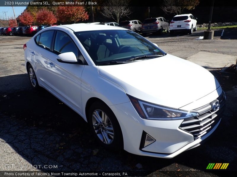 Quartz White Pearl / Black 2020 Hyundai Elantra SEL