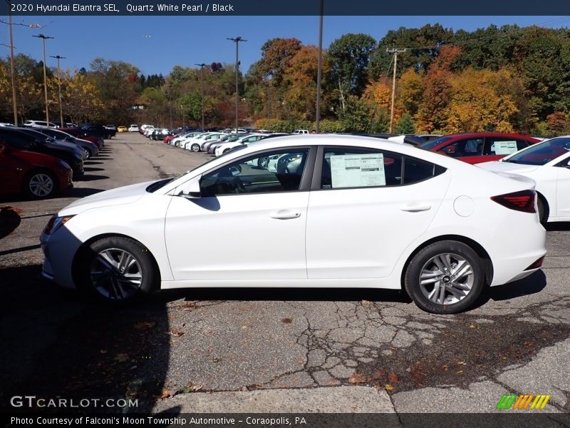 Quartz White Pearl / Black 2020 Hyundai Elantra SEL