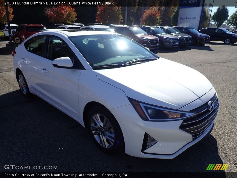 Quartz White Pearl / Black 2020 Hyundai Elantra Value Edition