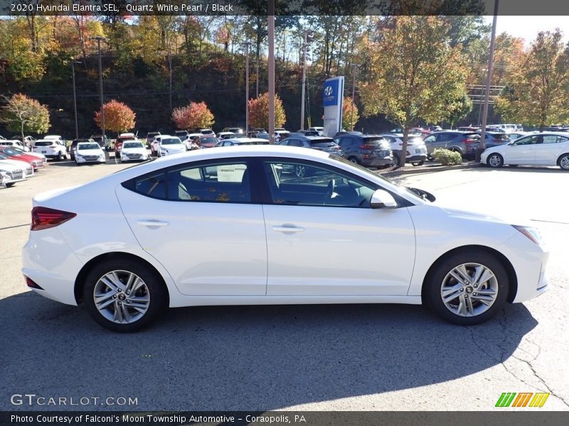 Quartz White Pearl / Black 2020 Hyundai Elantra SEL