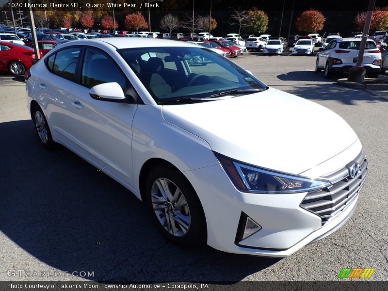 Quartz White Pearl / Black 2020 Hyundai Elantra SEL
