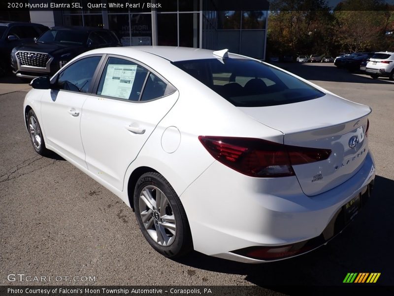 Quartz White Pearl / Black 2020 Hyundai Elantra SEL