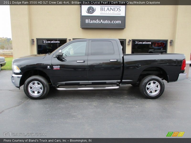 Brilliant Black Crystal Pearl / Dark Slate Gray/Medium Graystone 2011 Dodge Ram 3500 HD SLT Crew Cab 4x4