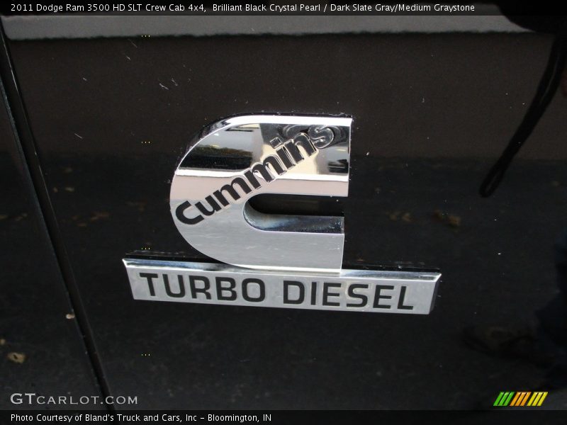 Brilliant Black Crystal Pearl / Dark Slate Gray/Medium Graystone 2011 Dodge Ram 3500 HD SLT Crew Cab 4x4