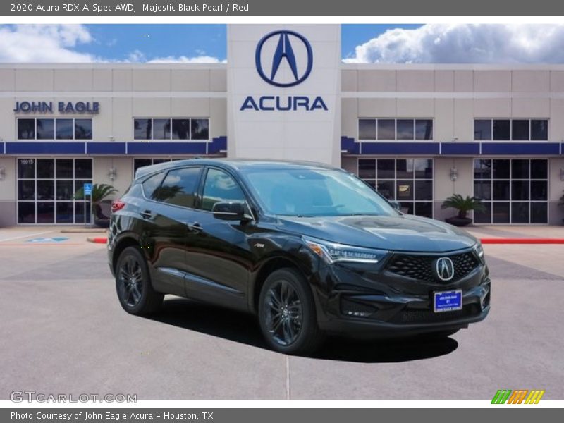 Majestic Black Pearl / Red 2020 Acura RDX A-Spec AWD