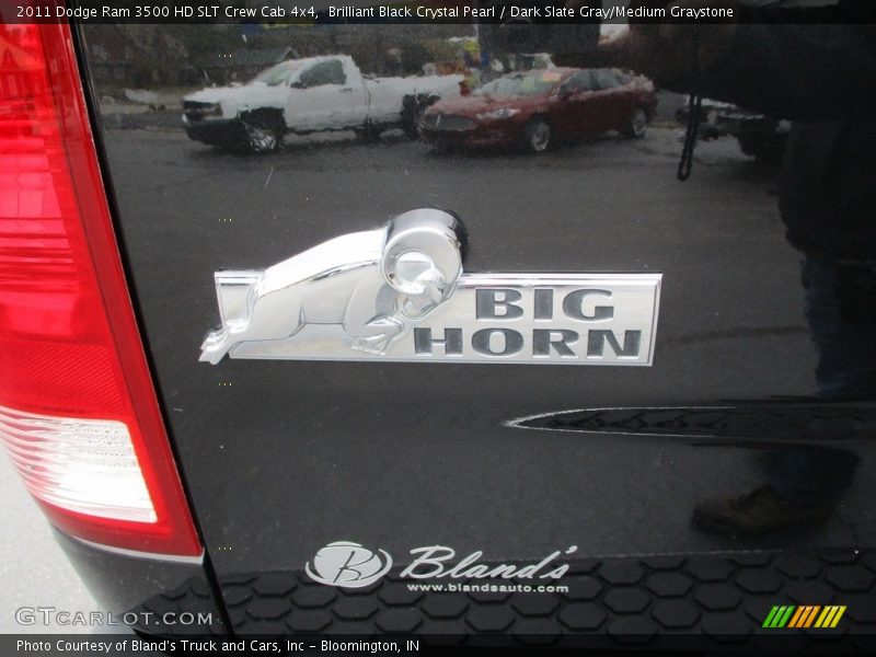 Brilliant Black Crystal Pearl / Dark Slate Gray/Medium Graystone 2011 Dodge Ram 3500 HD SLT Crew Cab 4x4