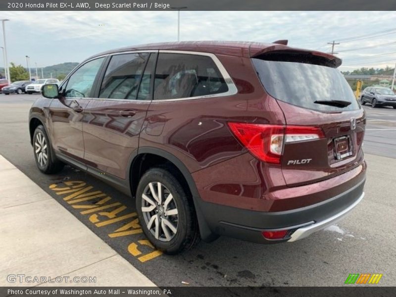 Deep Scarlet Pearl / Beige 2020 Honda Pilot EX-L AWD