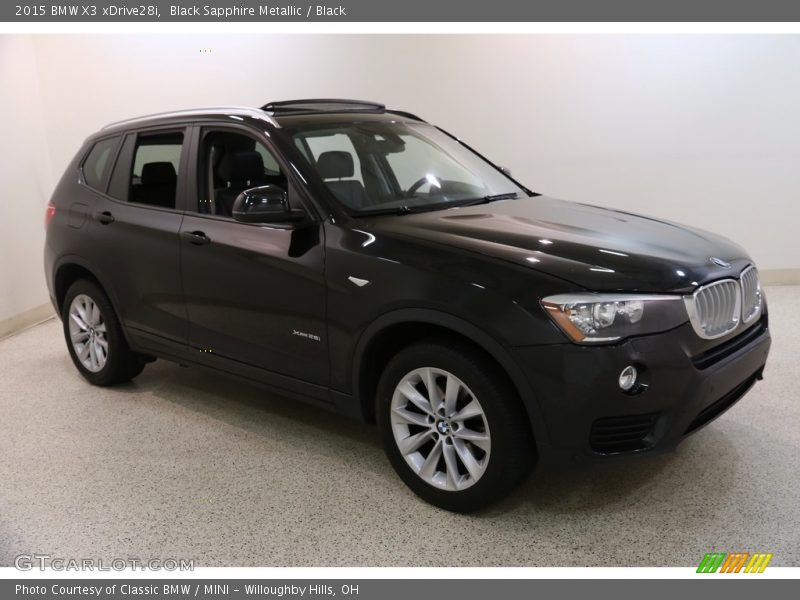 Black Sapphire Metallic / Black 2015 BMW X3 xDrive28i