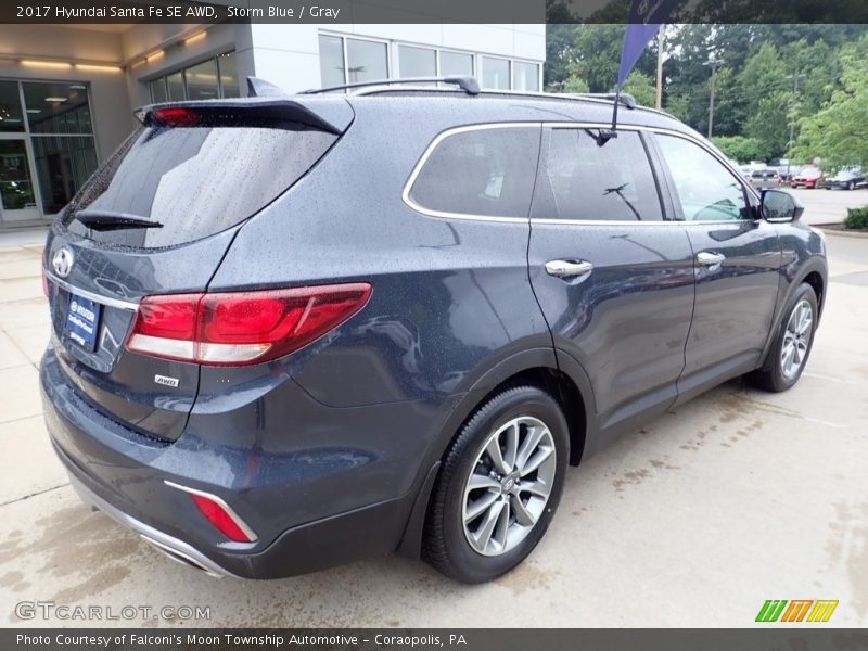 Storm Blue / Gray 2017 Hyundai Santa Fe SE AWD