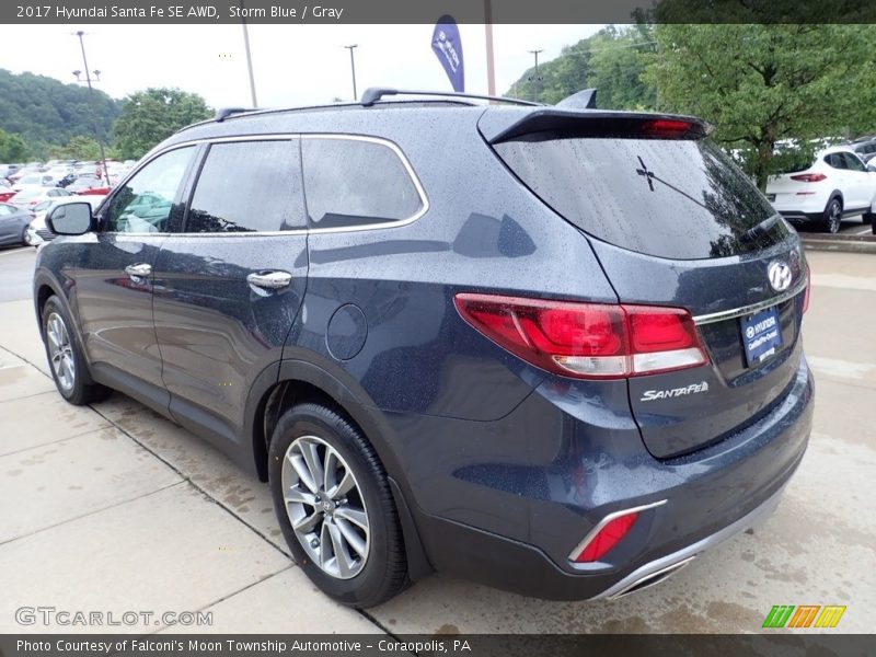 Storm Blue / Gray 2017 Hyundai Santa Fe SE AWD