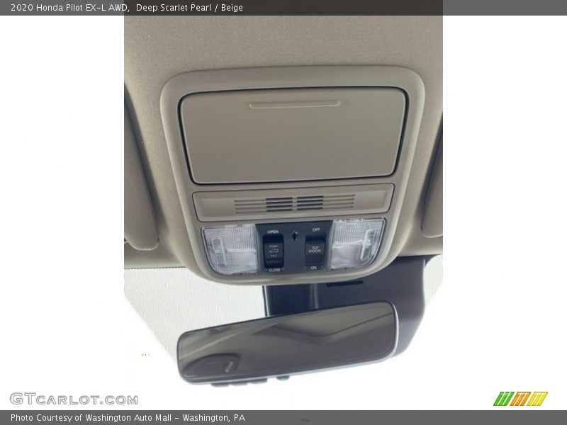Deep Scarlet Pearl / Beige 2020 Honda Pilot EX-L AWD