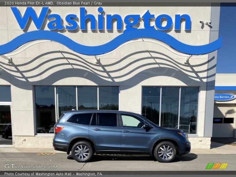Obsidian Blue Pearl / Gray 2020 Honda Pilot EX-L AWD