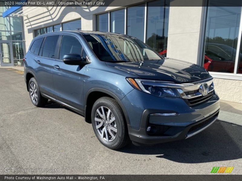 Obsidian Blue Pearl / Gray 2020 Honda Pilot EX-L AWD