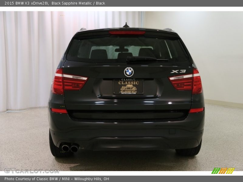 Black Sapphire Metallic / Black 2015 BMW X3 xDrive28i