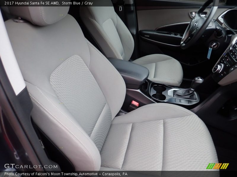 Storm Blue / Gray 2017 Hyundai Santa Fe SE AWD