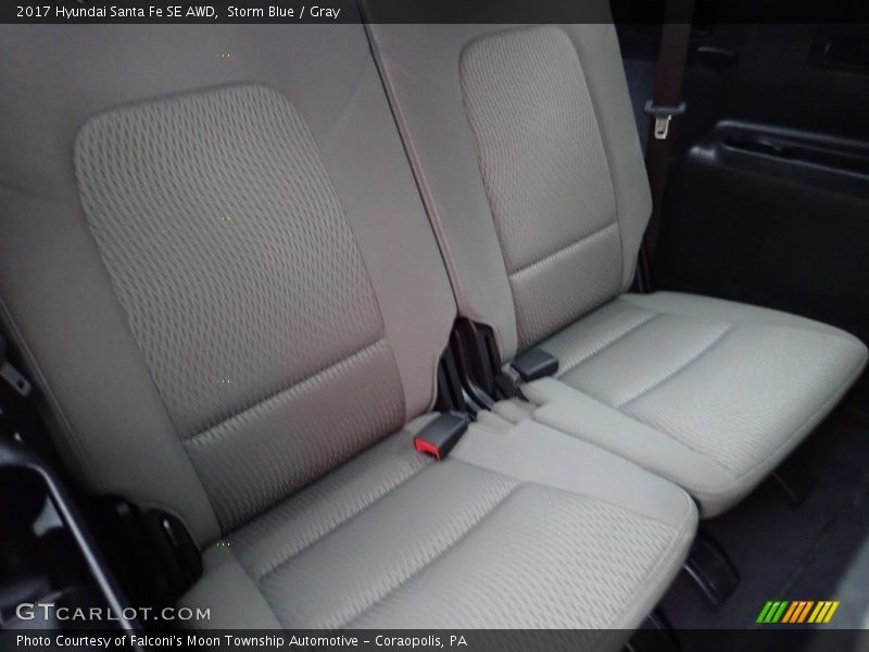 Storm Blue / Gray 2017 Hyundai Santa Fe SE AWD