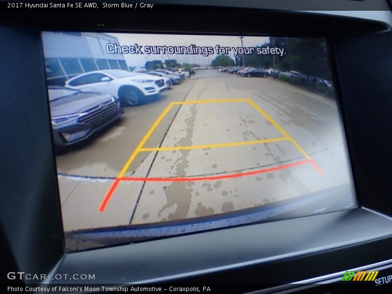 Storm Blue / Gray 2017 Hyundai Santa Fe SE AWD