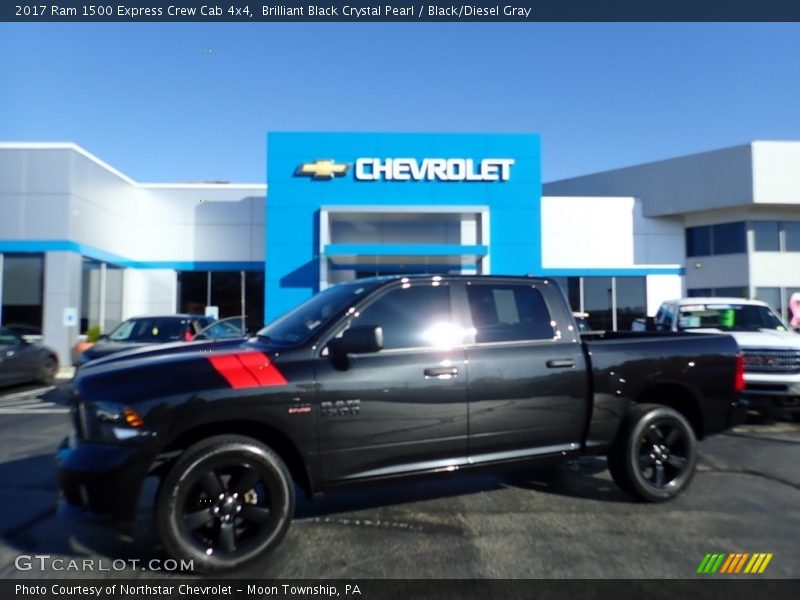 Brilliant Black Crystal Pearl / Black/Diesel Gray 2017 Ram 1500 Express Crew Cab 4x4