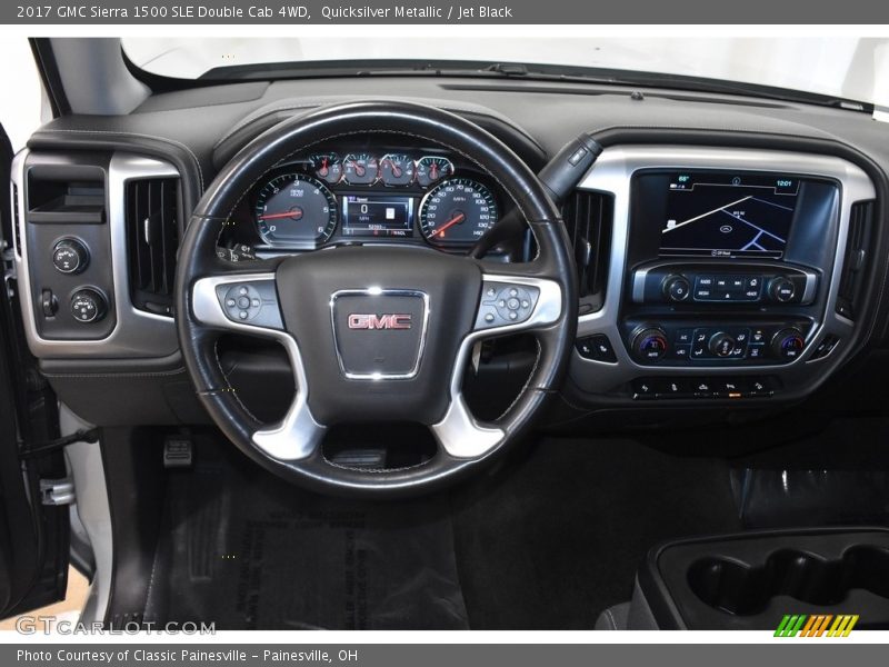 Quicksilver Metallic / Jet Black 2017 GMC Sierra 1500 SLE Double Cab 4WD
