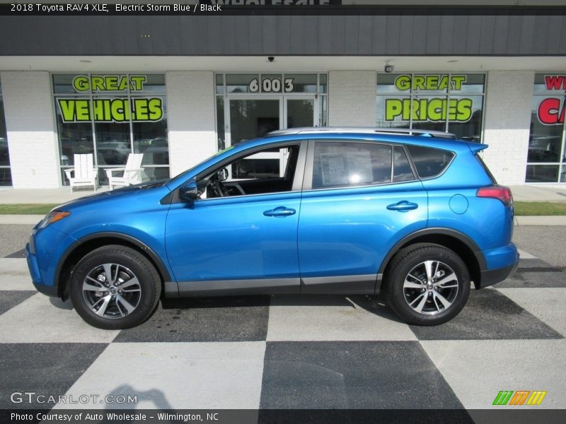 Electric Storm Blue / Black 2018 Toyota RAV4 XLE