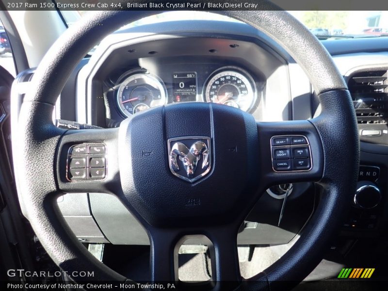 Brilliant Black Crystal Pearl / Black/Diesel Gray 2017 Ram 1500 Express Crew Cab 4x4