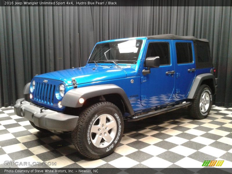 Hydro Blue Pearl / Black 2016 Jeep Wrangler Unlimited Sport 4x4