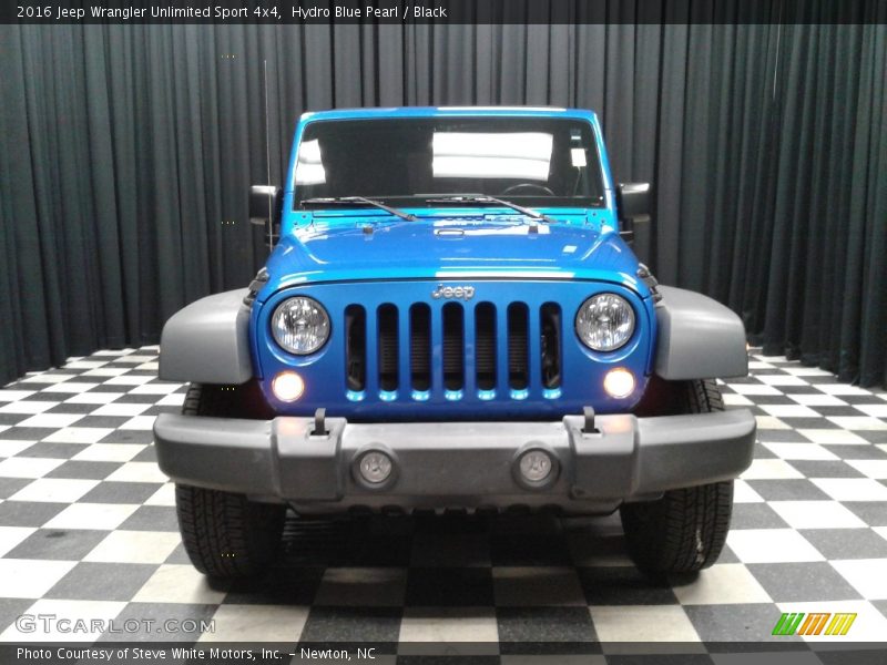 Hydro Blue Pearl / Black 2016 Jeep Wrangler Unlimited Sport 4x4