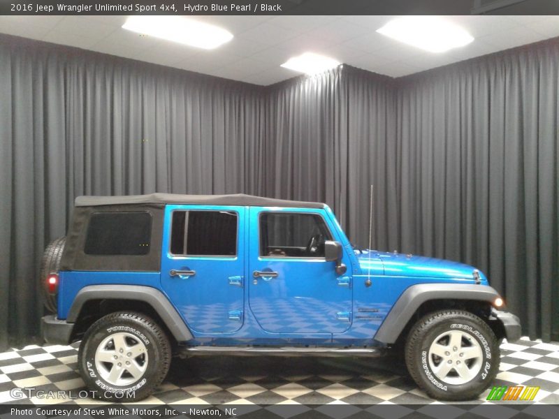 Hydro Blue Pearl / Black 2016 Jeep Wrangler Unlimited Sport 4x4