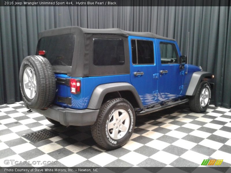 Hydro Blue Pearl / Black 2016 Jeep Wrangler Unlimited Sport 4x4