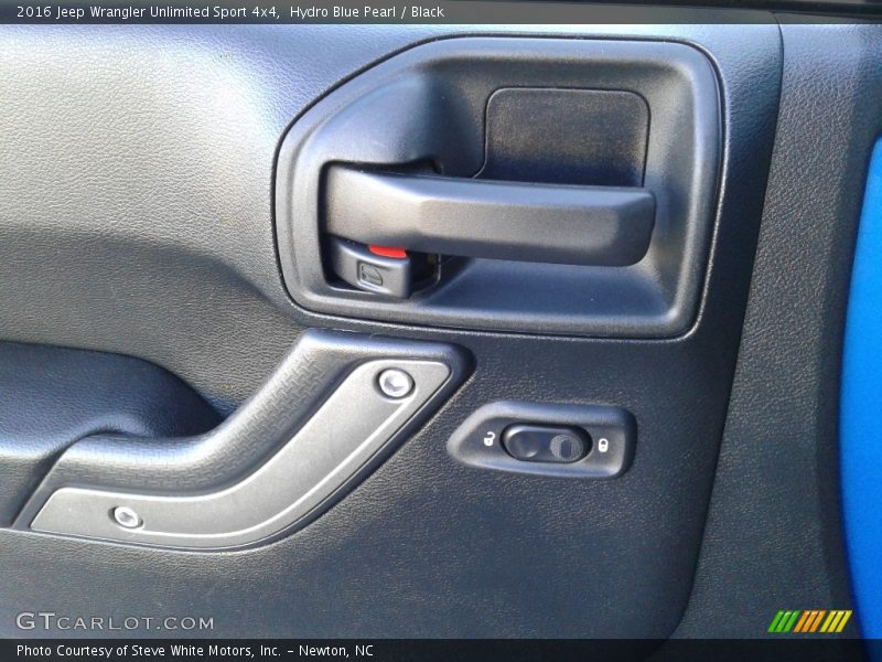 Hydro Blue Pearl / Black 2016 Jeep Wrangler Unlimited Sport 4x4