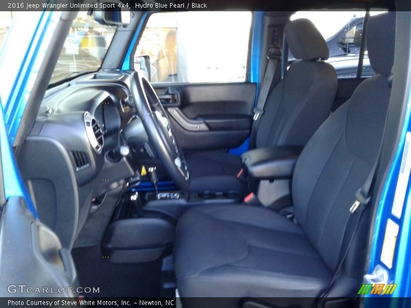 Hydro Blue Pearl / Black 2016 Jeep Wrangler Unlimited Sport 4x4