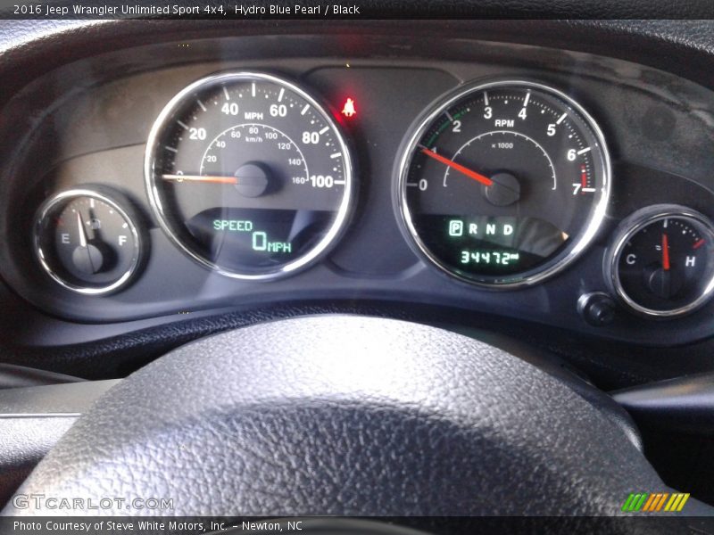 Hydro Blue Pearl / Black 2016 Jeep Wrangler Unlimited Sport 4x4