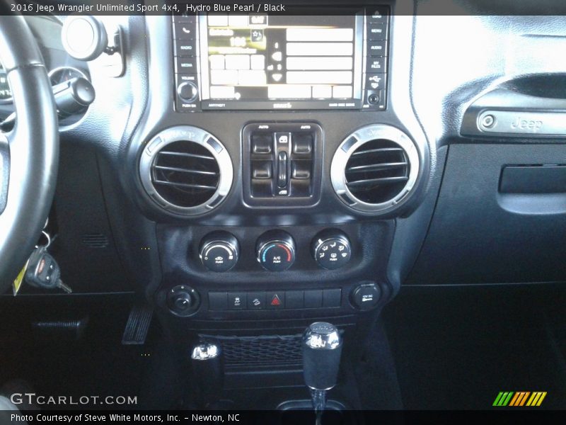 Hydro Blue Pearl / Black 2016 Jeep Wrangler Unlimited Sport 4x4