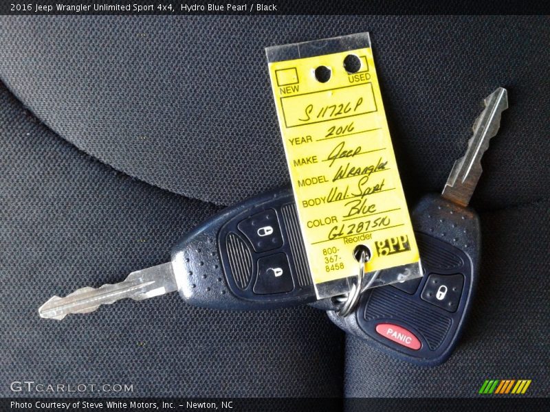 Hydro Blue Pearl / Black 2016 Jeep Wrangler Unlimited Sport 4x4