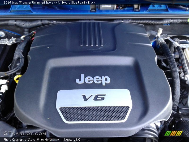 Hydro Blue Pearl / Black 2016 Jeep Wrangler Unlimited Sport 4x4